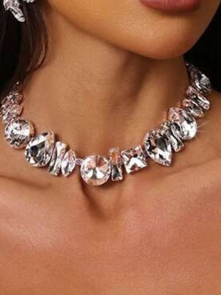 Large Rhinestones Statement Choker, Os
